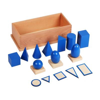 China Geometric Solid Toys Montessori Teaching Wooden Educational Materials With Base Stands With Box for sale