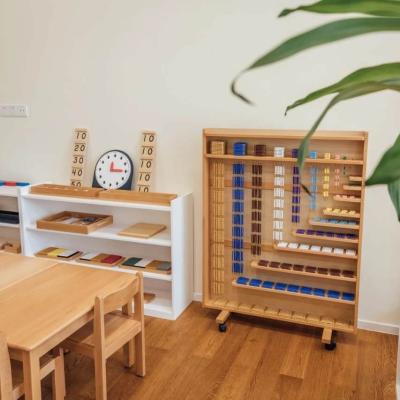 China Montessori teaching materials kids toys kids toys montessori classroom clip bead wooden educational set of beads and cabinet for sale