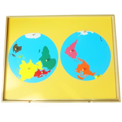 China Beech wood montessori geography jigsaw puzzle world map wooden jigsaw puzzle wood for kids for sale