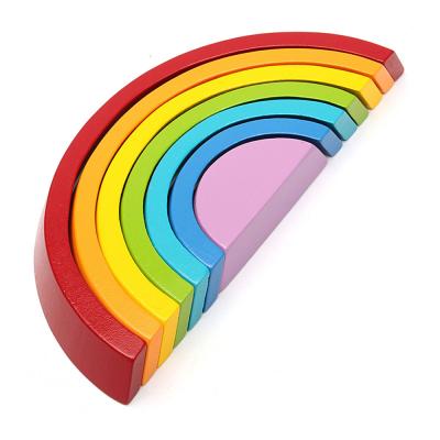 China Children's DIY TOY Diy Wooden Toys Educational Learner Toy Rainbow Stacker for sale