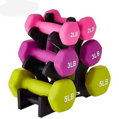 China Home Gym 1KG 2KG 3KG Children Women Small Exercise Dumbbell Universal Colorful Portable Hex Rubber Dumbbell for sale