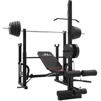 China Indoor Adjustable Bench Barbell Weightlifting Power Rack Gym Fitness Equipment Multifunctional Strength Dumbbell Bench for sale