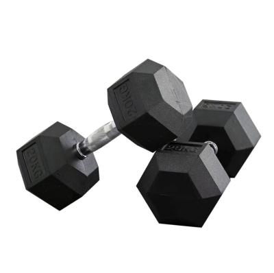 China Universal High Quality Hex Dumbbells Set Home Gym Fitness Dumbbell Set Rubber Hexagon Kids Gym Equipment 2.5KG 5KG 10KG for sale