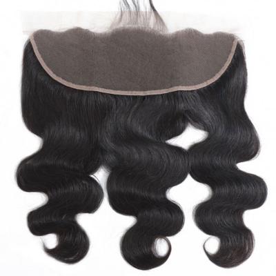 China Brazilian Body Wave Virgin Pre Plucked Body Wave 13x4 Lace Frontal Hair Extensions With Clips for sale