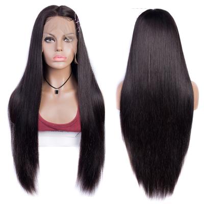 China Wholesale Cheap Brazilian Straight Virgin Cuticle Aligned Remy Human Hair Pre Plucked Lace Closure Wig for sale