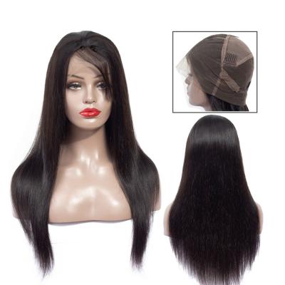 China Wholesale Virgin Brazilian Straight Cuticle Aligned Remy Human Hair Women Swiss Lace Front Closure Wig For Black for sale