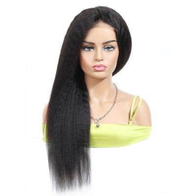 China Wholesale Cheap Unprocessed Indian100% Yaki Cuticle Aligned Straight Virgin Hair Yaki Lace Closure Wig for sale