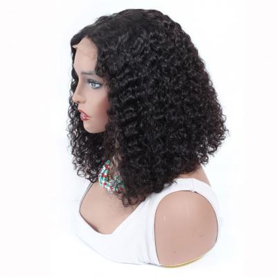 China Indian Curly Hair Natural Color Curly Curly Hair Lace Front Short Bob Wig Curly Closure Front Short Bob Wig for sale