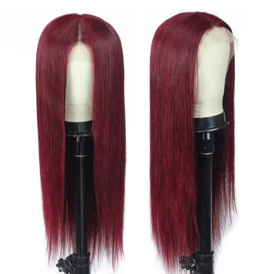 China Hot Selling Bonroy 13x4 Lace Wigs 99J 150% Density Brazilian Human Hair Straight Frontal Wigs Factory High Quality for sale