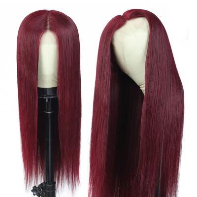 China Bonroy Wholesale Silky Straight Brazilian Virgin Human Hair 13*4 Wave Frontal Wig Lace Front Wig Popular Color 99J for sale