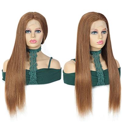 China Wholesale Silky Straight Wave Color 30# Brazilian Remy Human Hair Lace Frontal Wigs for sale