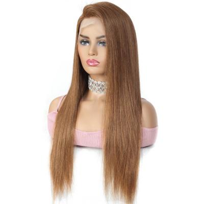 China Wholesale 180% Wave Silky Straight 30# Density Hidden Knots Long And Color Straight Human Hair Wig With Lace Front Wigs Brazilian Hair for sale