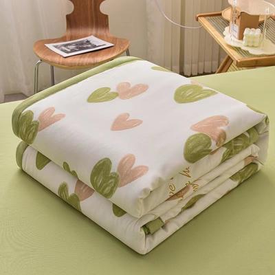 China Durable Soft And Skin Friendly Washed Cotton And Double-Layer Yarn Fabric Cotton Summer Quilt Linen Blanket for sale