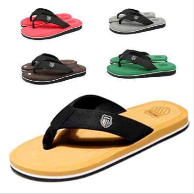 China 2021 New Fashion Anti-odor Men's Slippers EVA Silk Print Flip Flops Logo Beach Custom Sandals For Men for sale