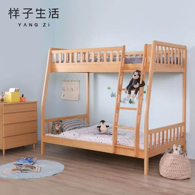 China Modern Hot Selling Solid Wood House Kids Wooden Double Bunk Bed With Slide for sale