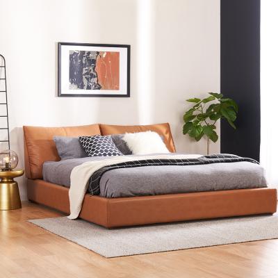 China Nordic modern design bedroom furniture modern storage leather bed for sale