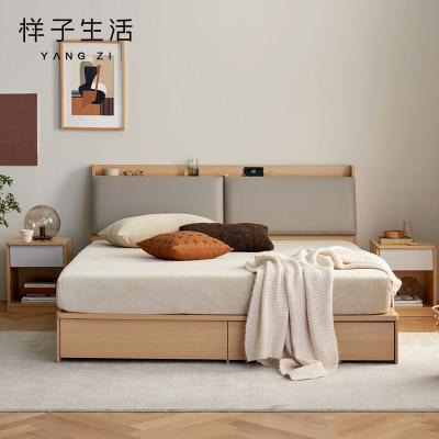 China New Design Eco - Friendly Large Modern Wooden Frame Storage Bed Set for sale