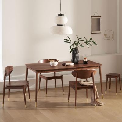 China Hot Sale Modern Light Luxury Dark Walnut Dining Table Set Eco - Friendly for sale