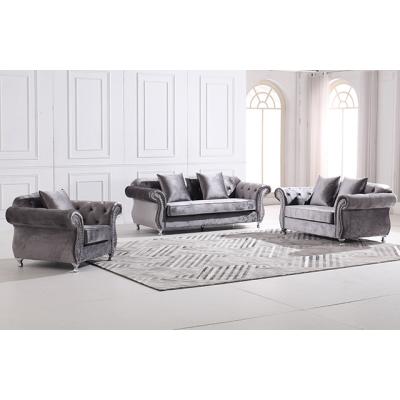 China Modular European Popular Home Furniture Chesterfield Living Room 3 Seater Luxury Fabric Sofa for sale