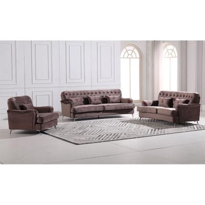 China Modular Popular Home Canada Chesterfield Velvet Sofa Set Modern Furniture Fabric Sofa for sale