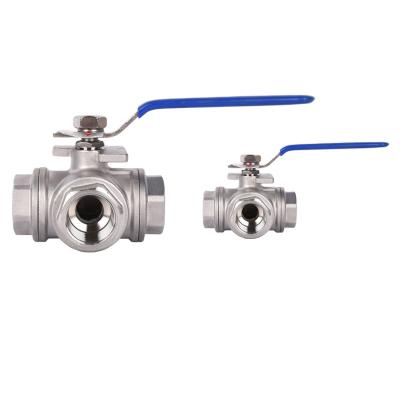 China General Reduce Ends 3 Way Floating Port Threaded Ball Valve for sale