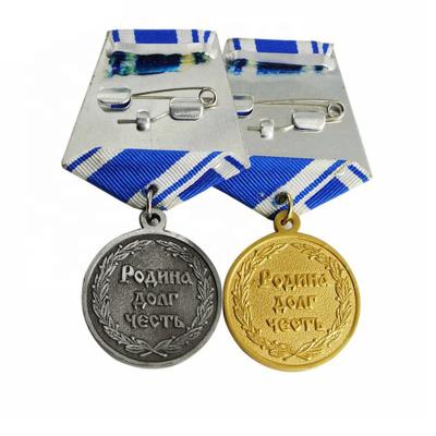 China Cheap Custom Europe / America Medallion Metal Alloy Metal Alloy Award No Minimum Medal With Ribbon for sale