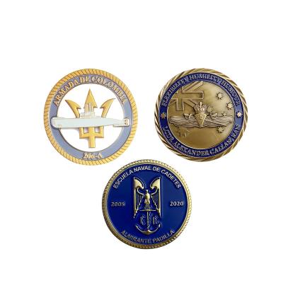 China Europe Manufacturer Customized Souvenir Enamel Metal Zinc Alloy Commemorative Navy Military Challenge Coins Custom Coin Maker for sale