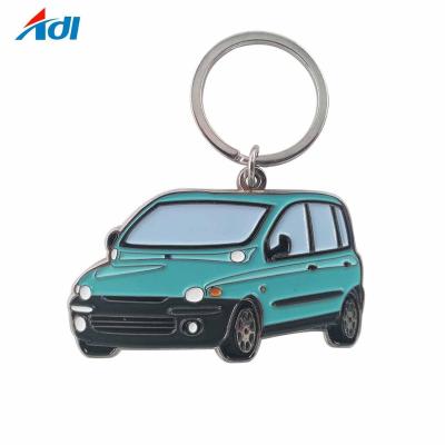 China Custom Gift Fashion Logo Die Cut Enamel Keyholder Car Metal Keychains for sale