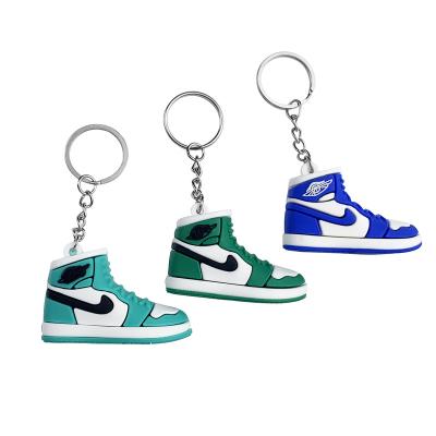 China Factory Designer Luxury Cute Ring Decoration Cute Ring Mini Key Ring Key Chain Custom Keychains Basketball Sports PVC Sneaker Keychains for sale