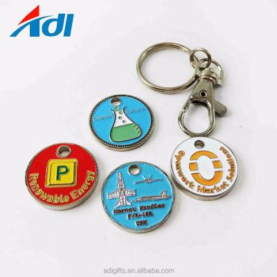 China New Business Design Shopping Cart Embossed Key Chip Token Market Rack Coin Chain for sale