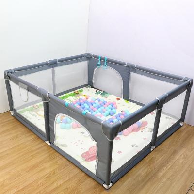 China Easy Assembly Maker Double Door Design Rectangle Train Baby Indoor Foldable Baby Playpen For Kids Portable Safety Fence Large Oxford Cloth for sale