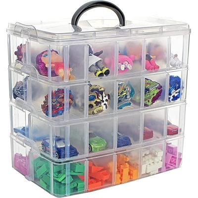 China Eco-Friendly Multifunctional Kids Children Plastic Storage Box Viable Toy Organizer for Toys Arts and Crafts Toy Fuse Beads for sale