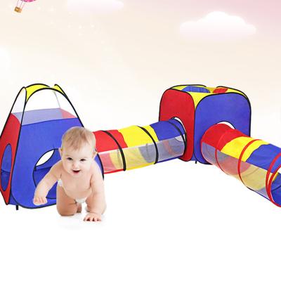 China 4 Outdoor Indoor Foldable Easy in 1 Sound 4 Pieces Kids Playhouse Playhouse Kids Toy Tent with 2 Kids Play Crawling Tunnels for sale