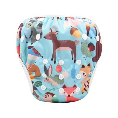 China Printed Adjustable Fits Diapers Sizes Reusable Baby Training Swim Diaper For Baby Shower Swimming for sale