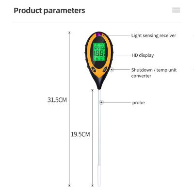 China Garden 4 in 1 Soil PH Meter, Soil Tester Moisture Moisture Meter Light and PH Tester for Potted Plants Gardens for sale