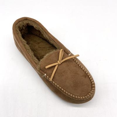 China Fashion Trend OEM Customize New Arrival Hot Selling Faux Fur Women Warm Brown Thermal Loafer Flat Shoes for sale