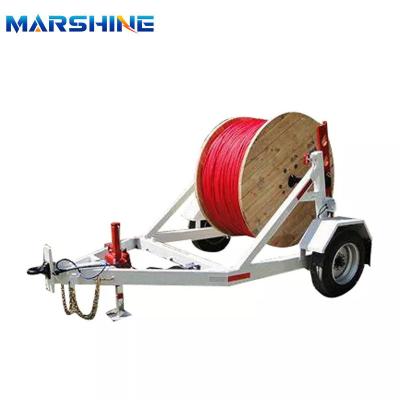 China Self Loading Hydraulic Cable Drum Trailer Double Reel Customized for sale