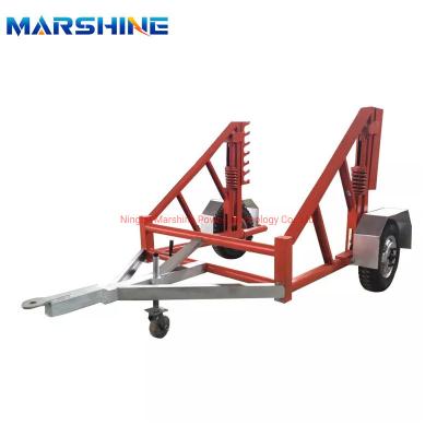 China Self Loading Hydraulic Cable Drum Trailer With Double Reel for sale