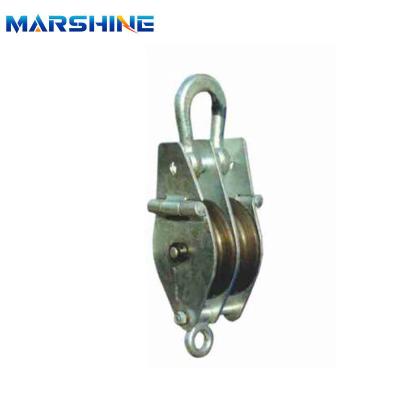 China Dual Sheave Wire Rope Sheave Block Tackle Pulley for Cable Stringing for sale