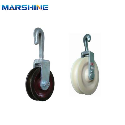 China Clip In Aluminum Block Tackle Pulley For Tightening Up Conductor for sale