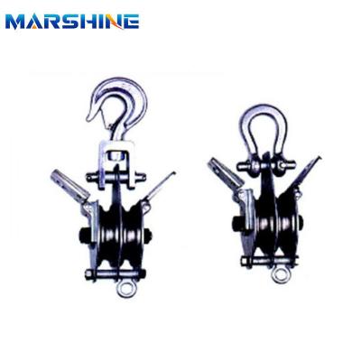 China Both Side Opening 50kn Capacity Wire Rope Pulley Block with 2 Sheaves for sale