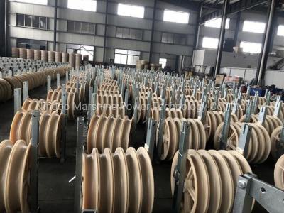 China Stringing Cable Pulley Block Nylon Wire Rope Sheave Voor de bouw van elektriciteitslijnen Te koop