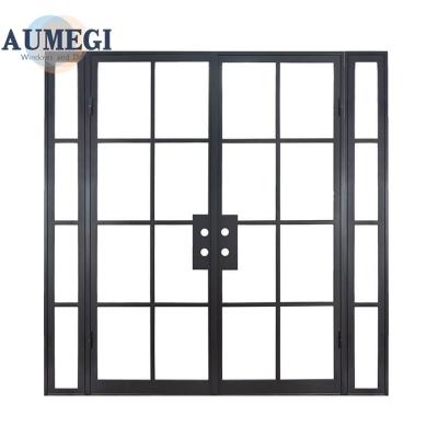 China Price Waterproof Interior Door Safety Aluminum Swing French Door Style Waterproof Glass French Door for sale