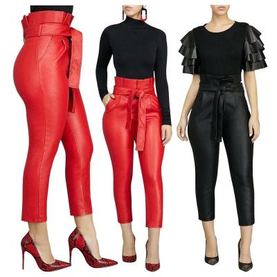 China YC00010 Factory Direcct Price New Fashion Design Classy Women's PU Breathable Pants New for sale