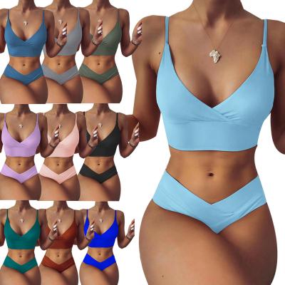 China Viable Swimwear For Women Two Piece Swimsuit Adjustable Strap Hot Sexy Crisscross Bikini Set Ladies Swimwear Beach Wear for sale