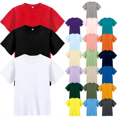 China Boys Shirts Cotton T-shirt Kids Anti-pilling Summer Tops Short Sleeve Soild White Pique Boy Girls Customize Kids Casual Clothes RS01130 for sale