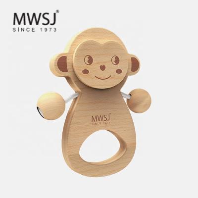 China Gripping Environment Organic Wooden Baby Styled Rattle Teething Toy for sale