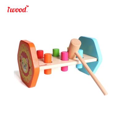 China Environmental Colorful iWood Series Baby Toy Wisdom Peg-and-Hammer Stacking Toys for sale