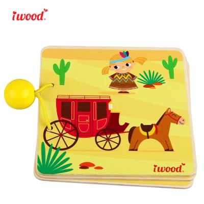 China Environment iWood Series Wooden Storybooks Adventure Children's Puzzle Book for sale