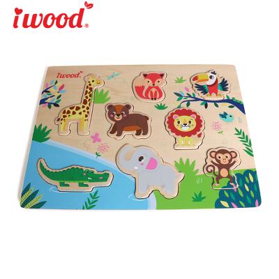 China Environmental Iwood series quality and non-toxic paint jungle animal puzzle for sale